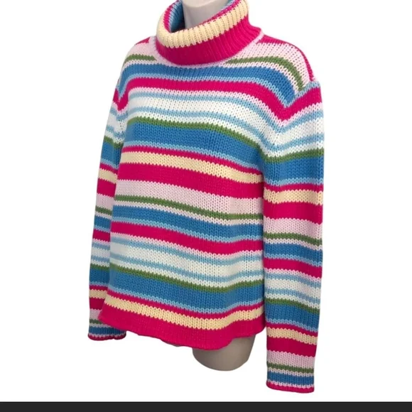 Aeropostale Multicolor Striped Turtleneck Sweater - Picture 2 of 4